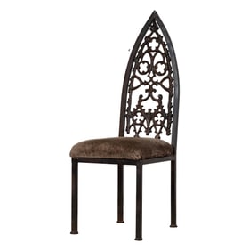 A Gothic Style Metal Side Chair