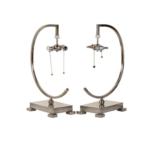 A Pair of Chrome Table Lamps