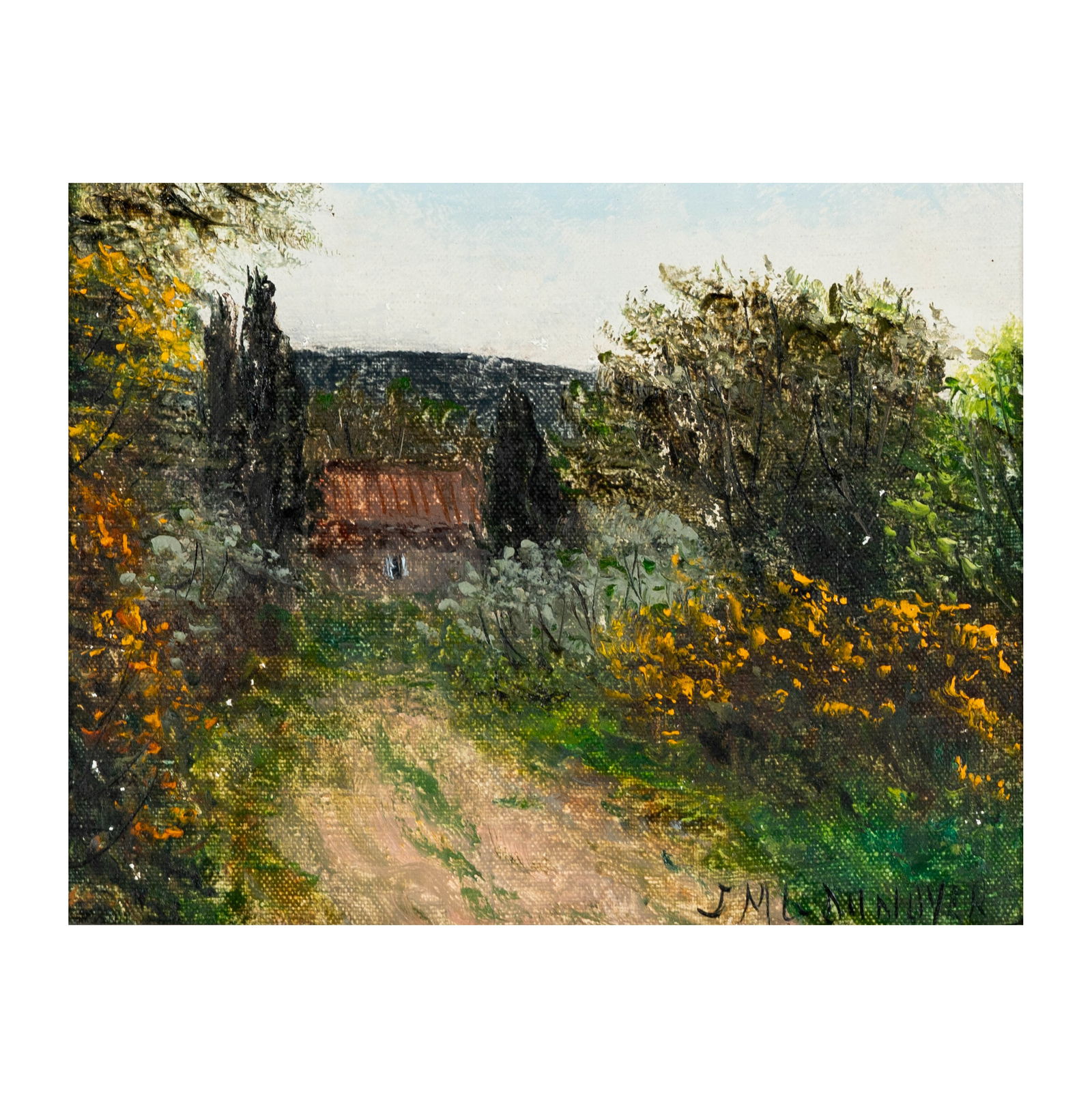 Jacques Michel Dunoyer, 20th century, Rural Landscape with Flowers (1 of 8)