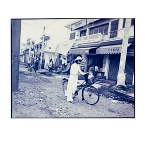 "Vietnam" Photograph of Girl with Bicycle