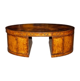 Louis B. Mayer's Personal English Burl Walnut Partners Desk