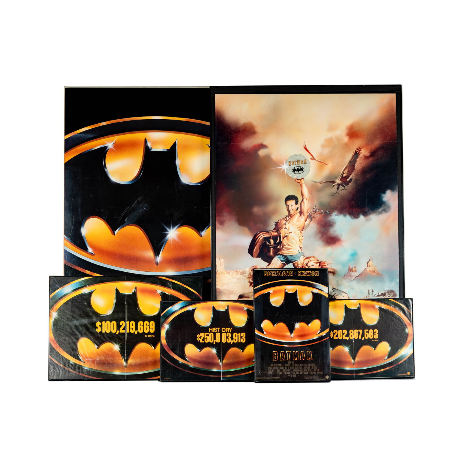 Six Framed Batman Movie Posters: from the personal collection of Mark Canton Largest frame: 41 1/4 x 27 1/4 in. (104.8 x 69.2 cm.) Provenance: The Mark Canton Collection ? From the Acclaimed Producer & Former Studio Chief Behind 300,