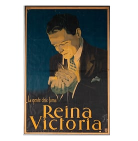 Vintage Reina Victoria "La Gente Chic Fuma" Advertisement Poster