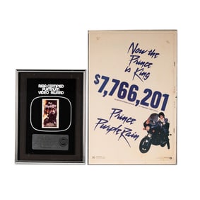 Prince "Purple Rain" RIAA Platinum Video Sales Award and Poster