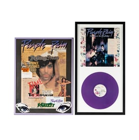 Purple Rain Framed Record with Purple Rain Collage