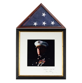 A Few Good Men: Signed Portrait of Jack Nicholson with American Flag Display