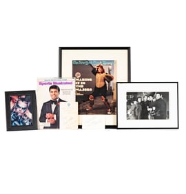Five Celebrity Signed Items with Sports Illustrated Magazine