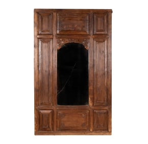 Carved Wood Indian Mirrored Door