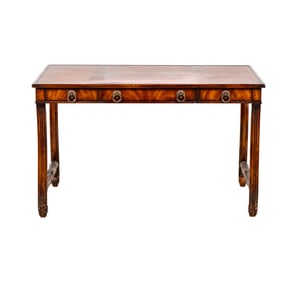 Regency Mahogany and Leather Partners Desk