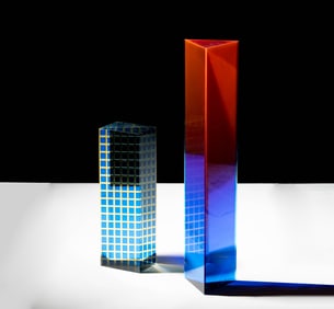 Velizar Vasa, B. 1933, Two Works (Prisms)