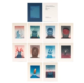 Jean Michel Folon, 1934-2005, Dix Gravures Par Folon for Jorge Luis Borges-Les Ruines Circulairs