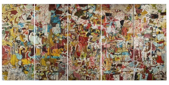 Roger Herman, B. 1947, Royal Entry (Five Panels)