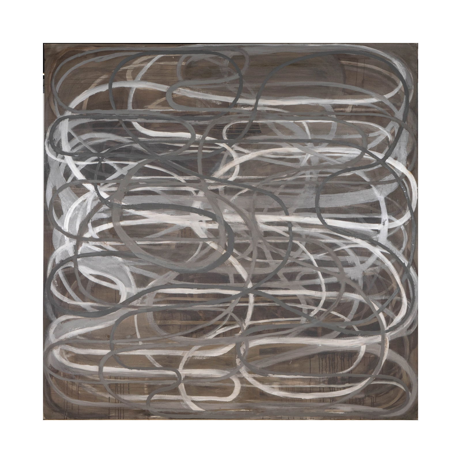 John Millei, American B. 1958, Locomotion (Lasso #4): oil on acrylic emulsion on gesso on canvas 1990; signed, dated, and titled verso 96 x 96 in. (243.8 x 243.8 cm.) Provenance: From a private collection, Los Angeles, CA; with ACE gallery label verso