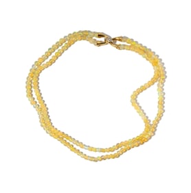 18 Karat Yellow Gold, Diamond, and Double-Strand Opal Necklace