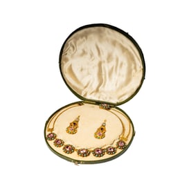 Georgian 18 Karat Gold and Multi-Stone Demi-Parure