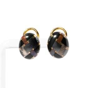 Angela Cummings 18 Karat Yellow Gold, Hematite, and Steel  Earrings