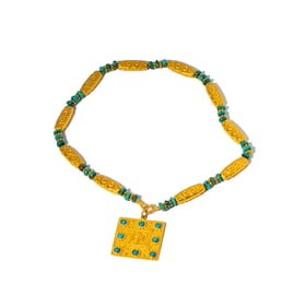 Persian, 18 Karat Yellow Gold, and Turquoise Necklace