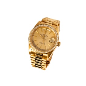 Rolex 18 Karat Yellow Gold and Diamond Day-Date Watch