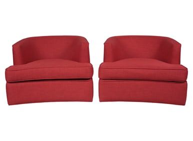 Harvey Probber, 1922-2003, Pair of Swivel Lounge Chairs