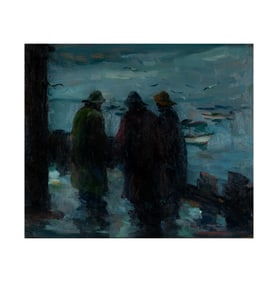 Armin Carl Hansen, 1886-1957, Fishermen on a Dock