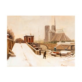 Elisee Maclet, 1881-1962, Notre Dame in Winter