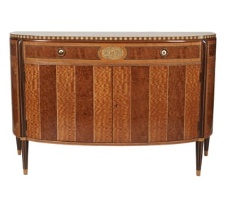 An American Art Deco Burl Walnut and Maple Sideboard