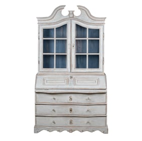 A Gustavian Painted Secretary Cabinet