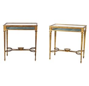 Attributed to Francios Linke: A Pair of Louis XVI-Style Gilt Bronze Vitrine Tables