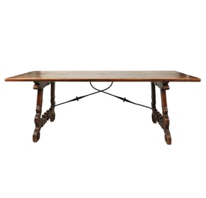 An Antique Spanish Baroque-Style Trestle Table