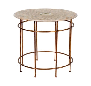 An Indian Gilt-Decorated Marble-Top Occasional Table
