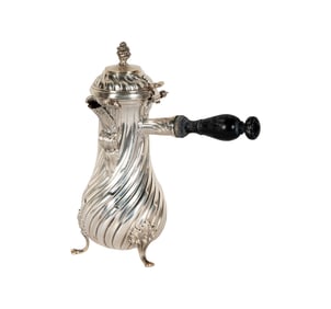 A Continental .835 Silver Chocolate Pot
