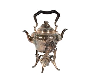 A French Sterling Double-Spouted Kettle