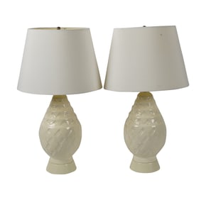 Charles Catteau, 1880-1966, Pair of Pineapple Lamps