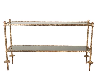 A Giacometti-Style Gilt Bronze Console Table
