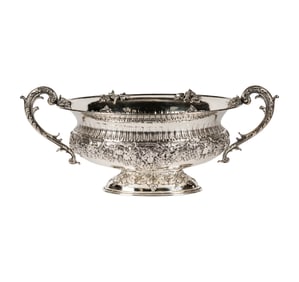 A Fine Italian Sterling Repousse Decorated Centerpiece