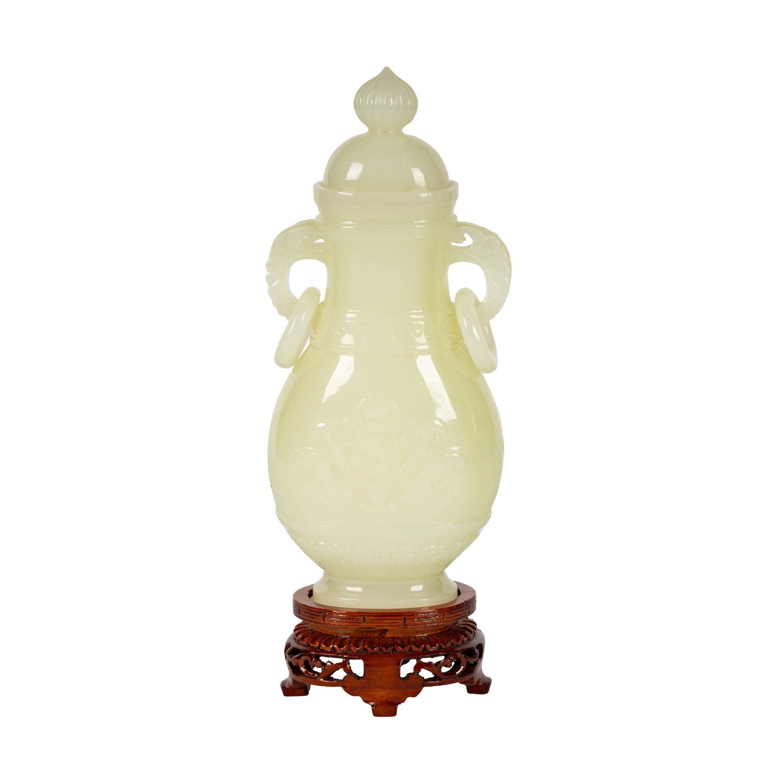 A Chinese Carved White Jade Urn (1 of 7)