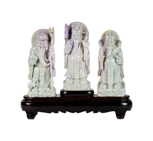 Three Chinese Jade Carved Elders