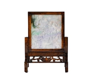 A Chinese Jade Carved Table Screen
