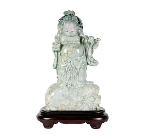 A Chinese Jade Carved Figure of a Buddha