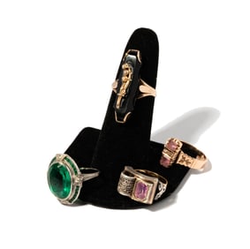 Group Of Four Gold Gem-set Rings