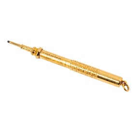 Sampson and Mordan & Co. 14 Karat Yellow Gold Propelling Pencil and Calendar Pendant