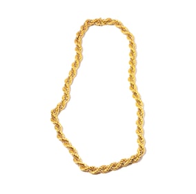 Unoaerre Italian Two-tone 18 Karat Gold Rope Necklace