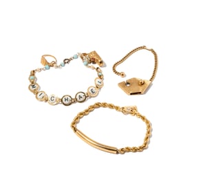 Eydie Gorme and Steve Lawerence Three 14 Karat Yellow Gold Bracelets