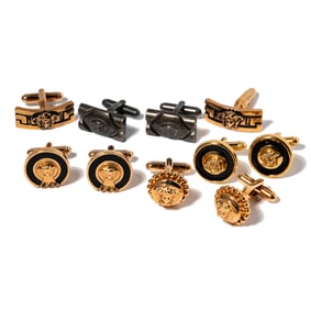 Versace Five Pairs of Costume Cufflinks