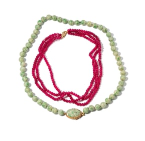 Yellow Gold Beaded Necklaces