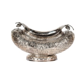 A Large Sterling Repousse Center Bowl
