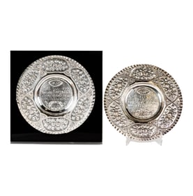 A Pair of Sterling Seder Plates