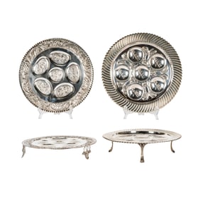 Two Sterling Seder Plates