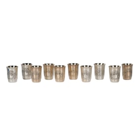 A Set of Ten Sterling Cups