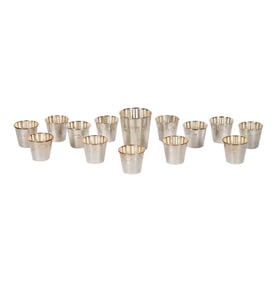 A Set of 13 Judaica Sterling Cups